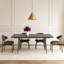 Table de salle à manger extensible en pierre frittée noire de 94,4 pouces pour la salle à manger de cuisine-780027857