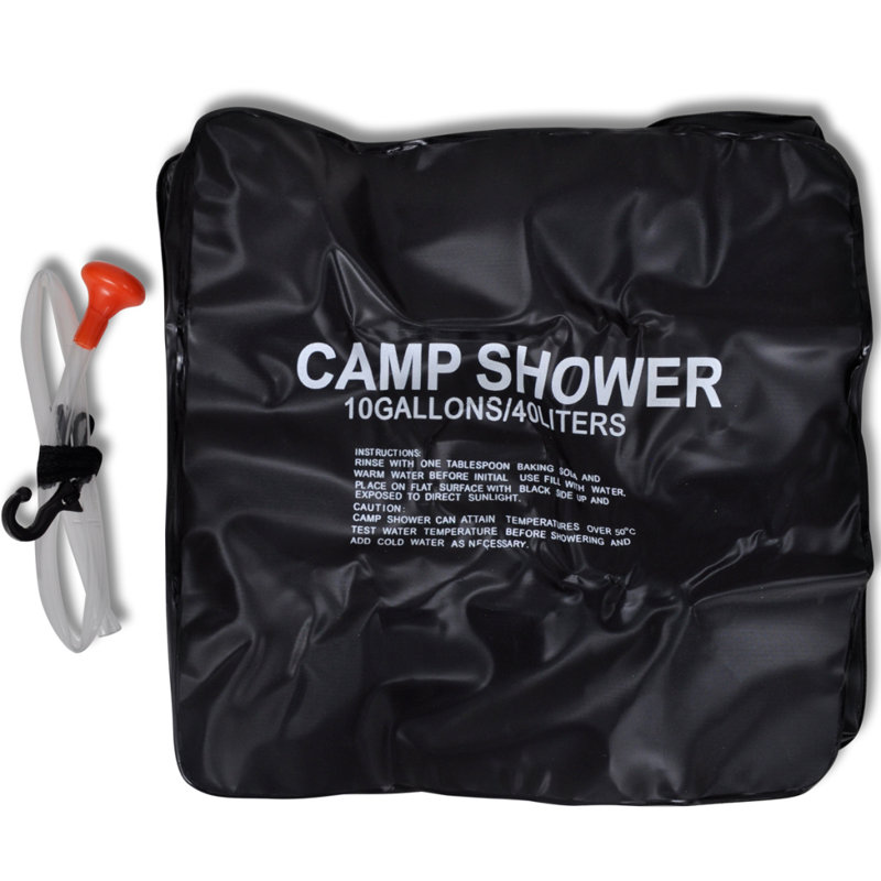 Douche suspendue à énergie solaire en plastique / acrylique H 9,4 po avec pomme de douche amovible