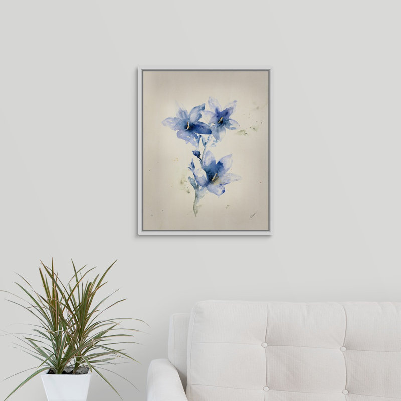 « essential to eden v », peinture sur toile, Cadre flottant blanc, H 21,7 po x l 17,7 po x p 1,75 po