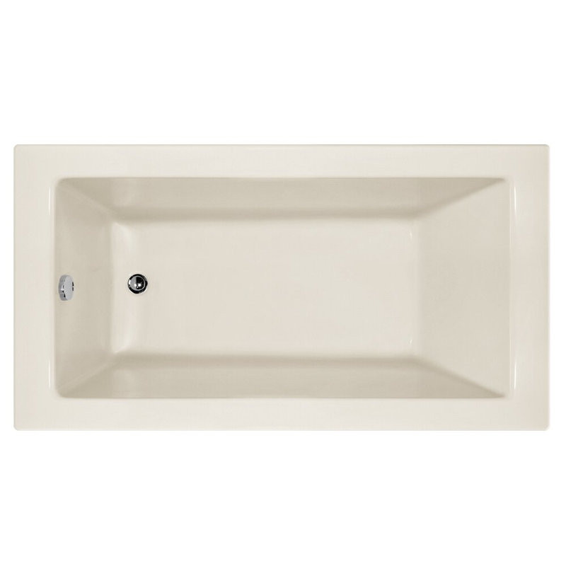Sydney 60'' L Air Bathtub, Biscuit, Left, Matte Black