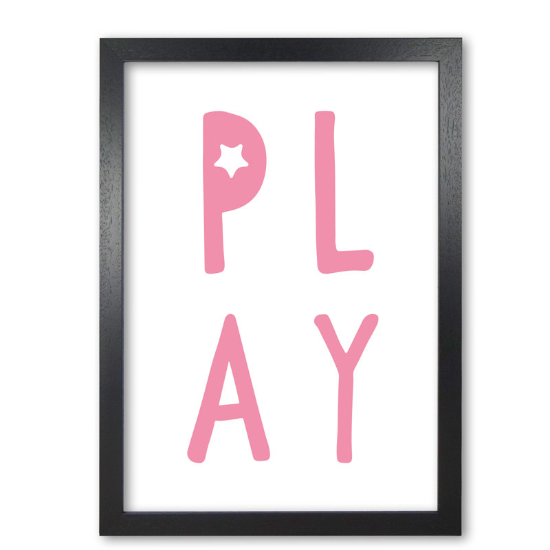 Play - Print, Black Grain Frame, 85 cm H x 60 cm W x 5 cm D