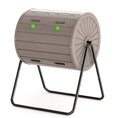 Bac à compost surélevé à double chambre de 36,05 po H 40 gallons (brun clair)