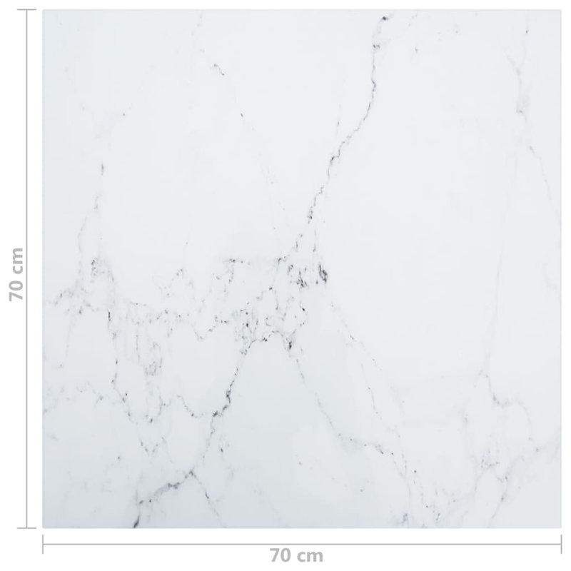 Gaius Square Table Top, White, 0.6cm H x 70cm W x 70cm D