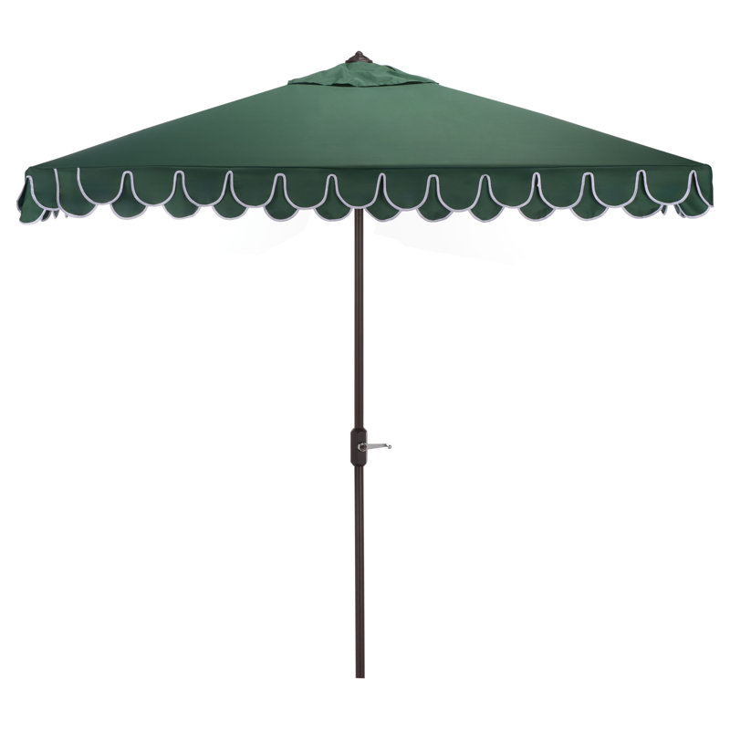 Outdoor Sasha Crank Umbrella, Hunter Green/White