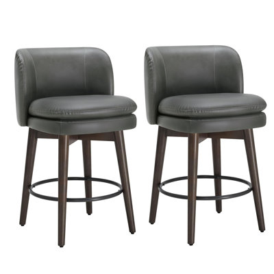 Adairsville Chilmark Upholstered Swivel Barstool Set Of 2