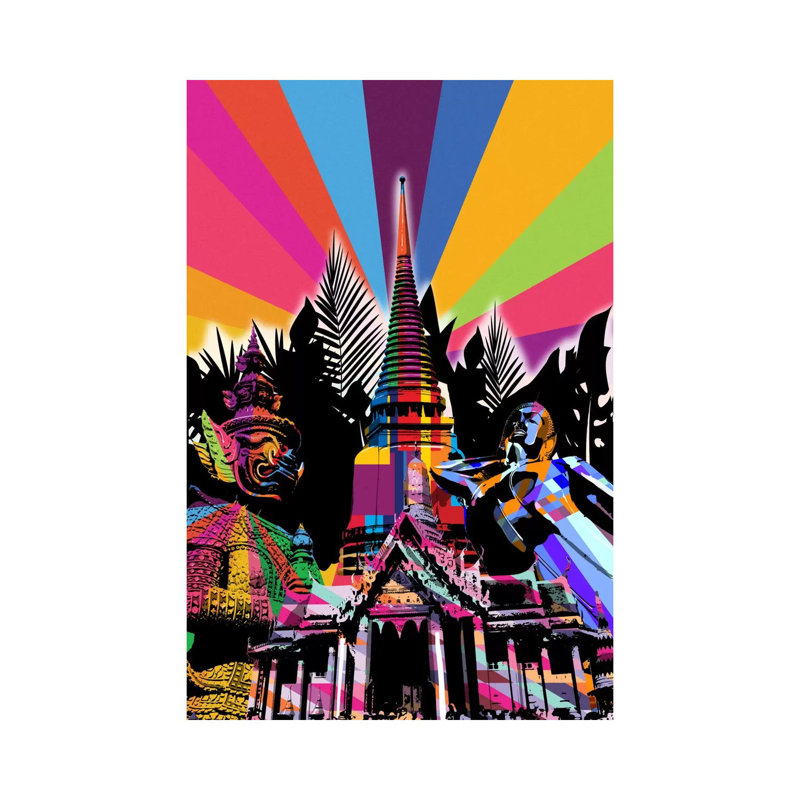 Bangkok Psychedelic Pop by 5by5collective - Gallery-Wrapped Canvas Giclée on Canvas, Canvas, 30.48 cm H x 45.72 cm W