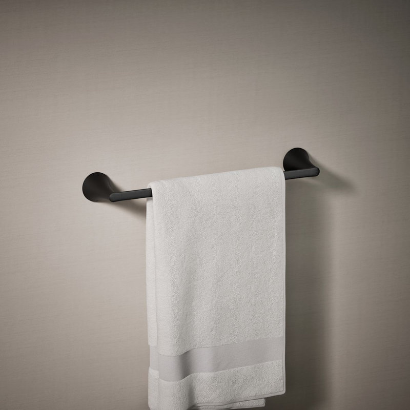 Barre à serviettes Buckley, Noir mat, 3,68 po H x 20,43 po L x 3,68 po P