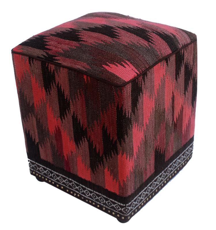 Repose-pieds à cubes kilim Braziel