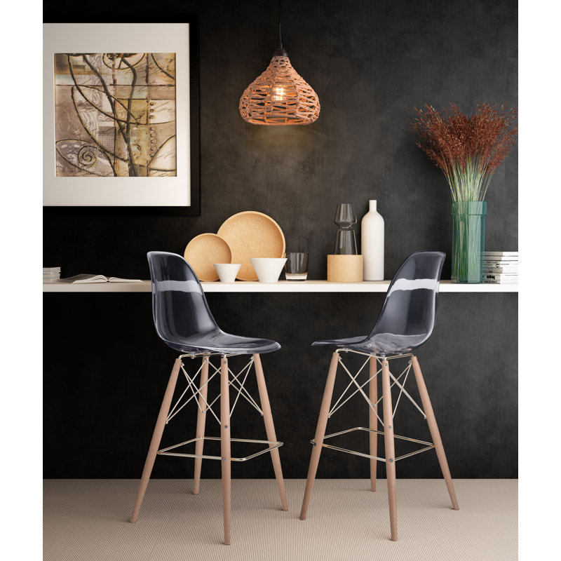 Natural Woven Rope Teardrop Pendant Light with Black Cord