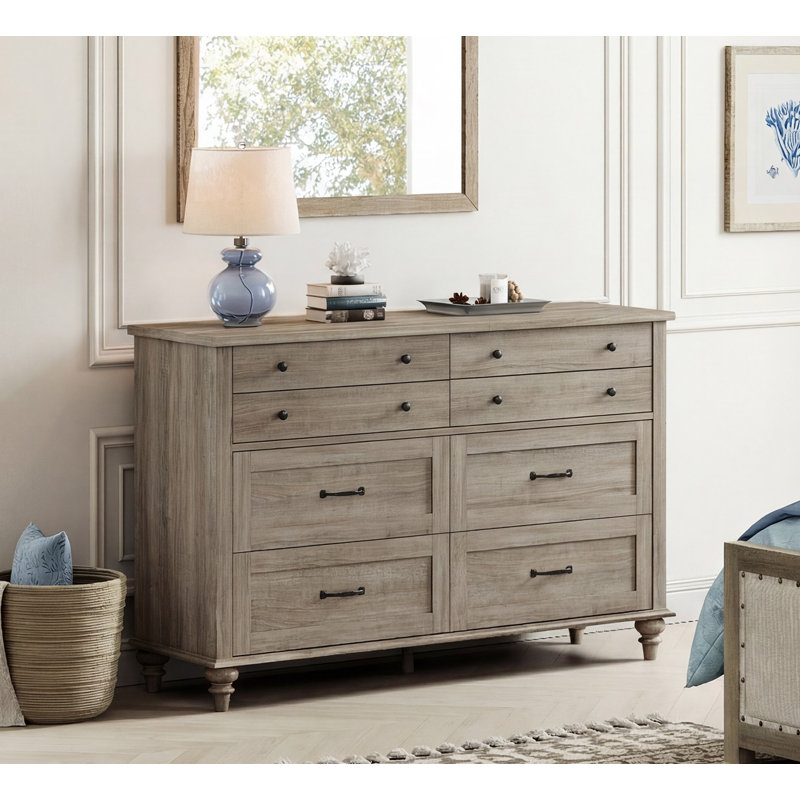 Commode 8 tiroirs Scarlett, Gris