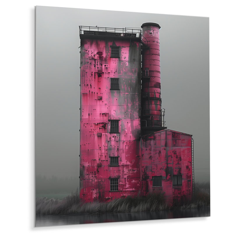 Photo de moulin rose rose, Sans cadre, métal, H 16 po x l 32 po