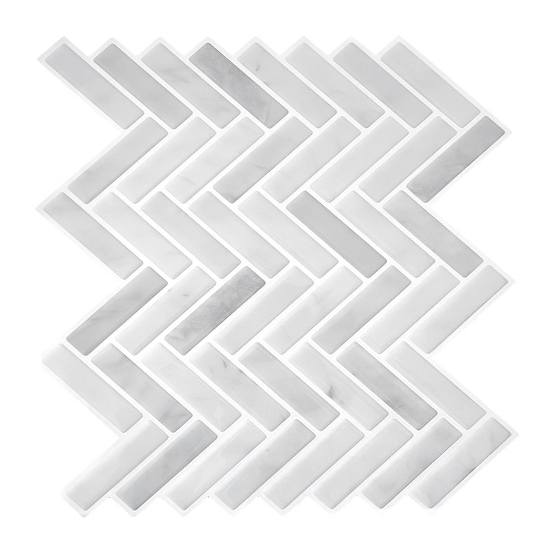 30.5 x 30.5 cm PET/PU Tile , Grey/White