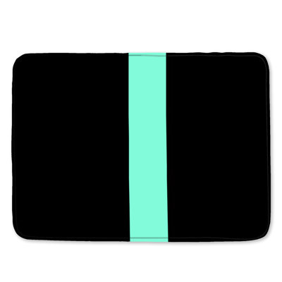 Tapis de bain horizontal à rayures turquoise