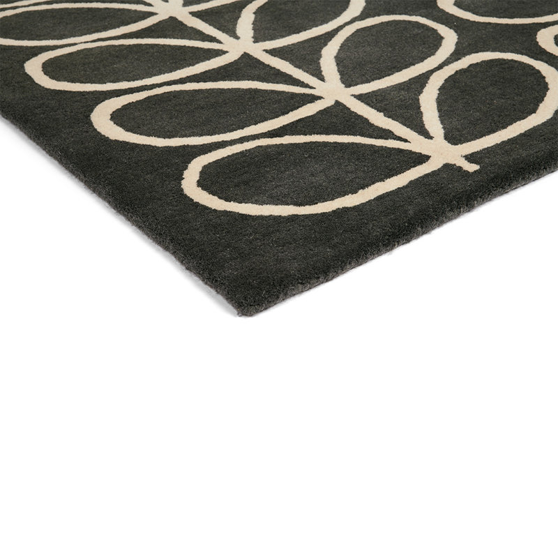 Wool Geometric Area Rug in Beige/Black, Rectangle 3'11" x 5'11"