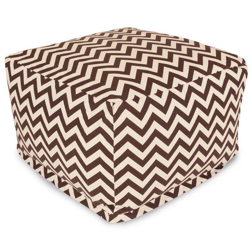 Glanville Upholstered Pouf, Chocolate