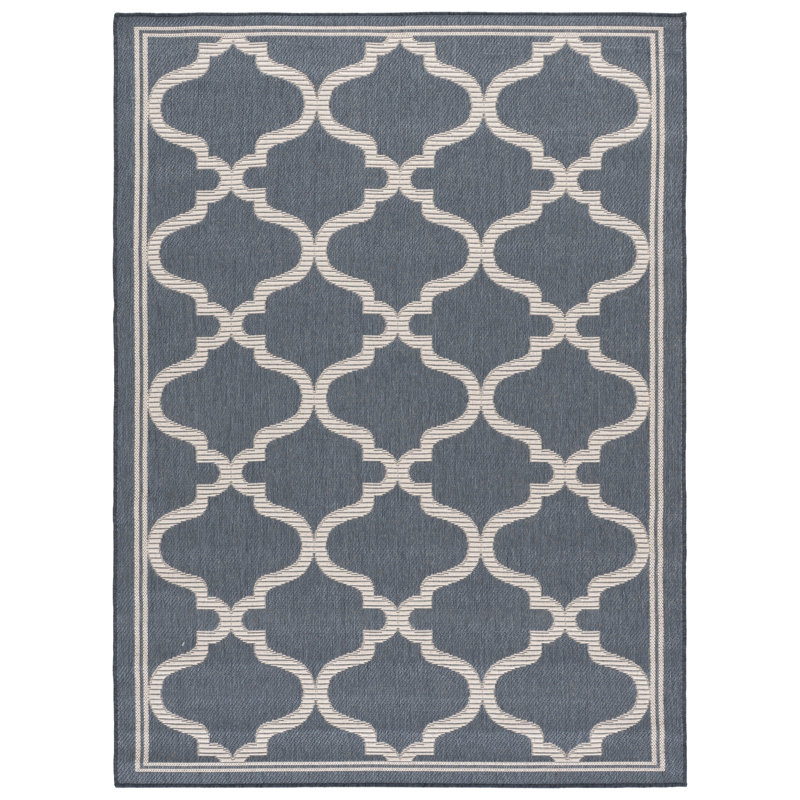 Tapis d'intérieur / extérieur à motif géométrique lavable à la machine MSR Cy, Rectangle 5 pi 3 po x 7 pi 6 po