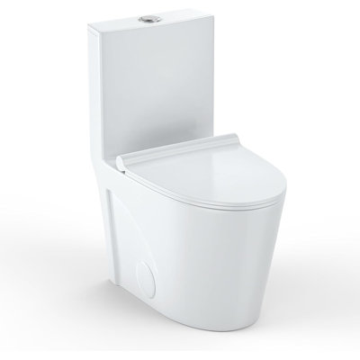 One-Piece Toilet, 16" Elongated Design with Top Flush System, Soft Close PP Seat Cover & Powerful Flush, Ready for Complete Bathroom Installation