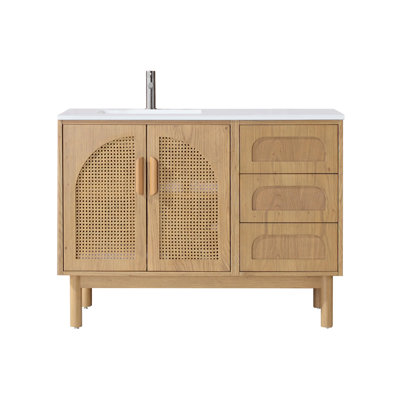 Meuble-lavabo de 48 po avec plateau en quartz Emir