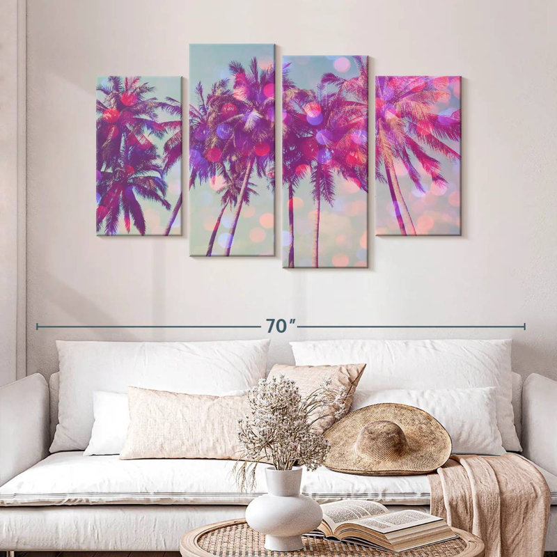 Palmiers paradis tropical, H 32 po x l 52 po