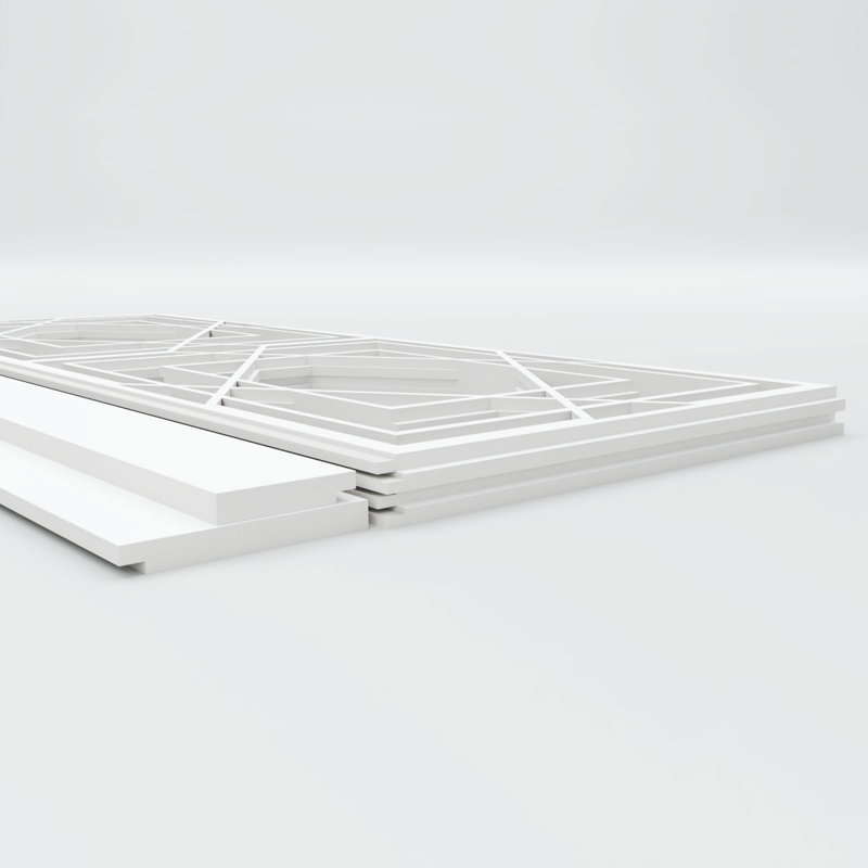 Panneaux muraux blancs 94,5 "(paquet de 4), L 44 po