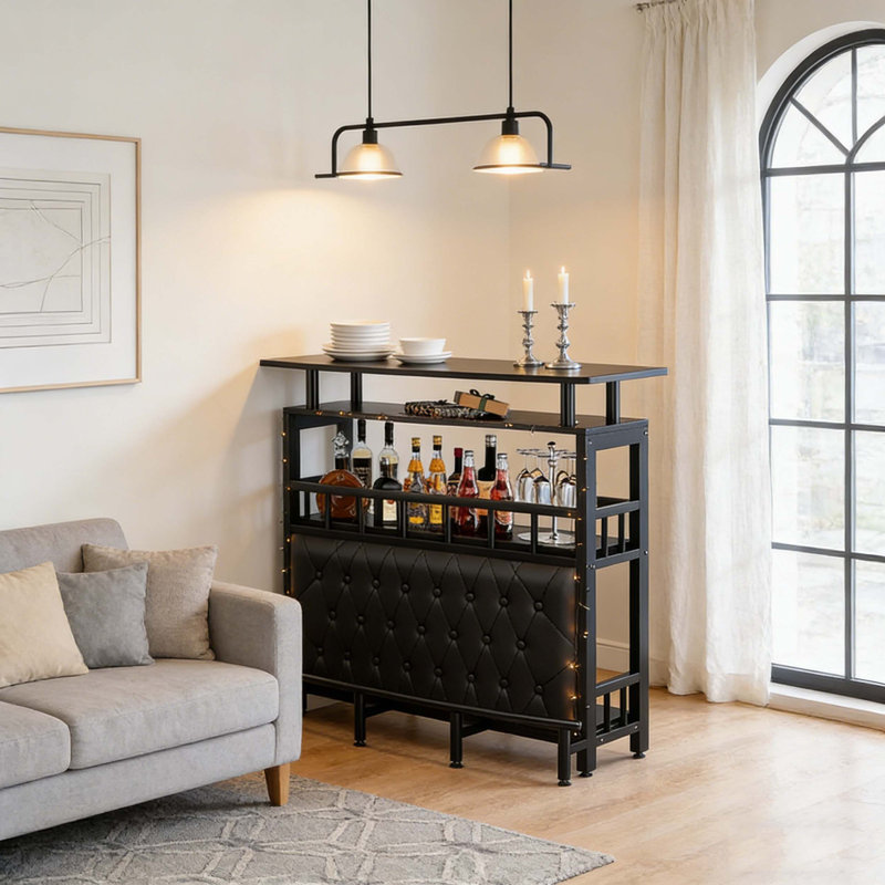 Bar pour bar avec rangement et repose-pieds Liquor Home