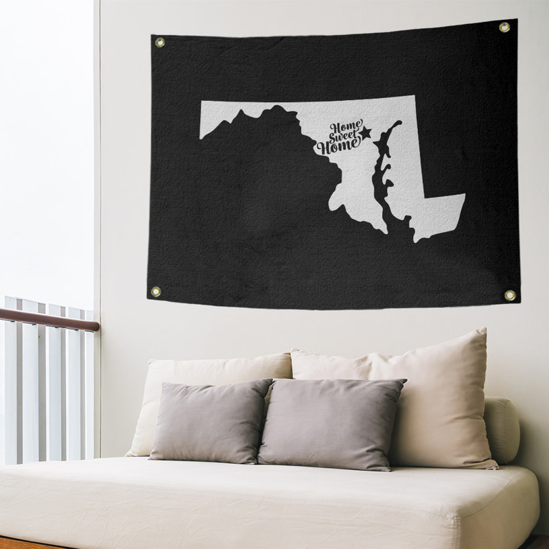 Tapisserie murale baltimore doux pour la maison, H 50 po x l 59 po, Noir