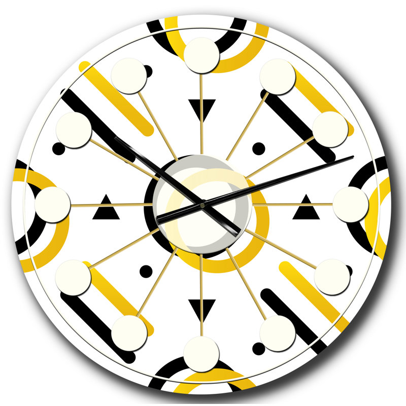 Horloge murale moderne Mid-Century tendance noire et dorée tendance, Grand