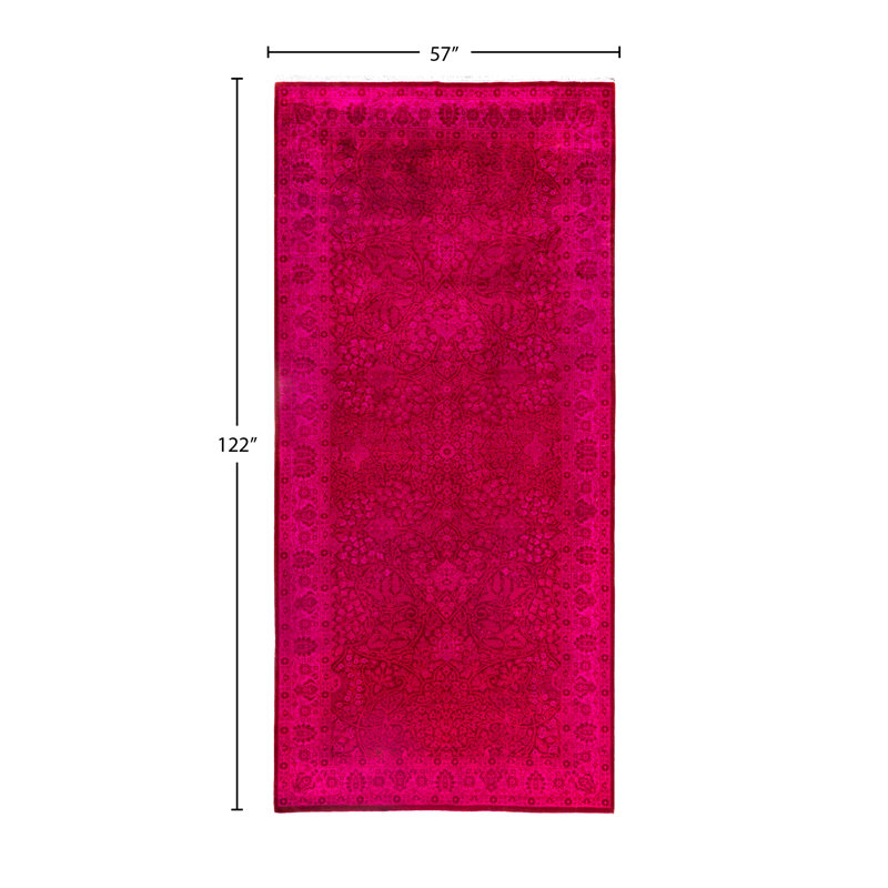 Overdyed One-of-a-Kind 4' 9" X 10' 2" Hand Knotted Area Rug