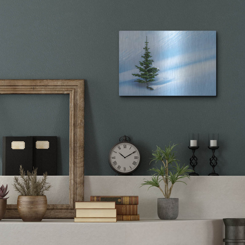 Mur en métal «Lone Spruce» par Rick Berk, H 12 po x l 16 po