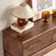 Console à trois tiroirs en bois massif brun cannelé-316299754