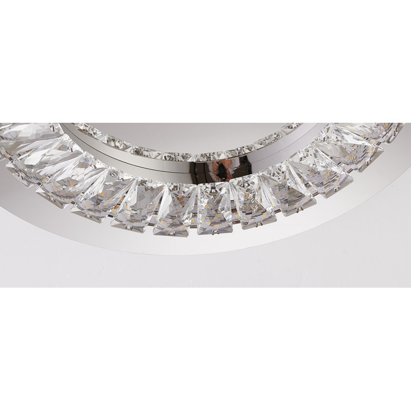 Transitional 2 Light LED Round Crystal Flush Mount