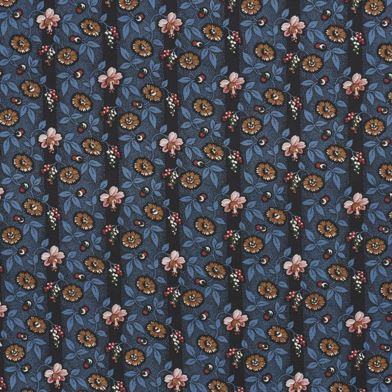 La Rue Stripe Fabric, Midnight