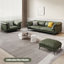 Canapé modulaire vert en cuir véritable-112579103-112579101