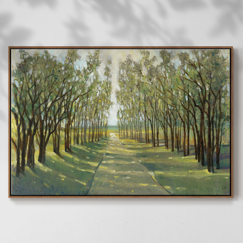 Forest Path encadré sur toile, H 27 po x l 41 po x P 2 po, Noyer