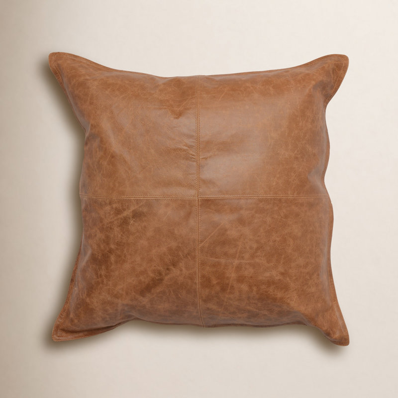 Cutler Reversible Throw Pillow, Square 22", Chestnut Brown