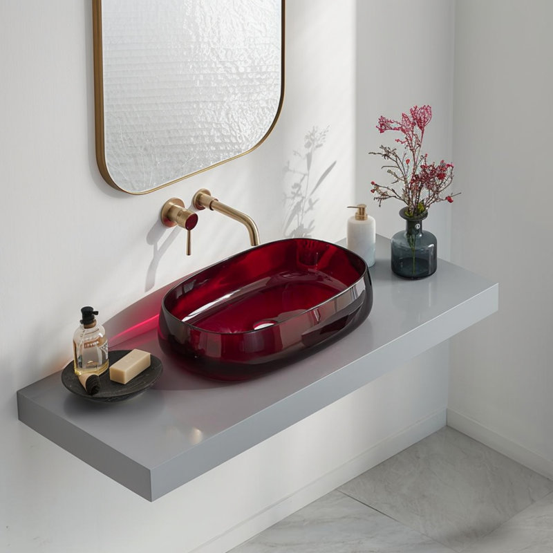Lavabo pour salle de bain Boat, Rouge