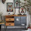 Buffet en bois massif noir et brun