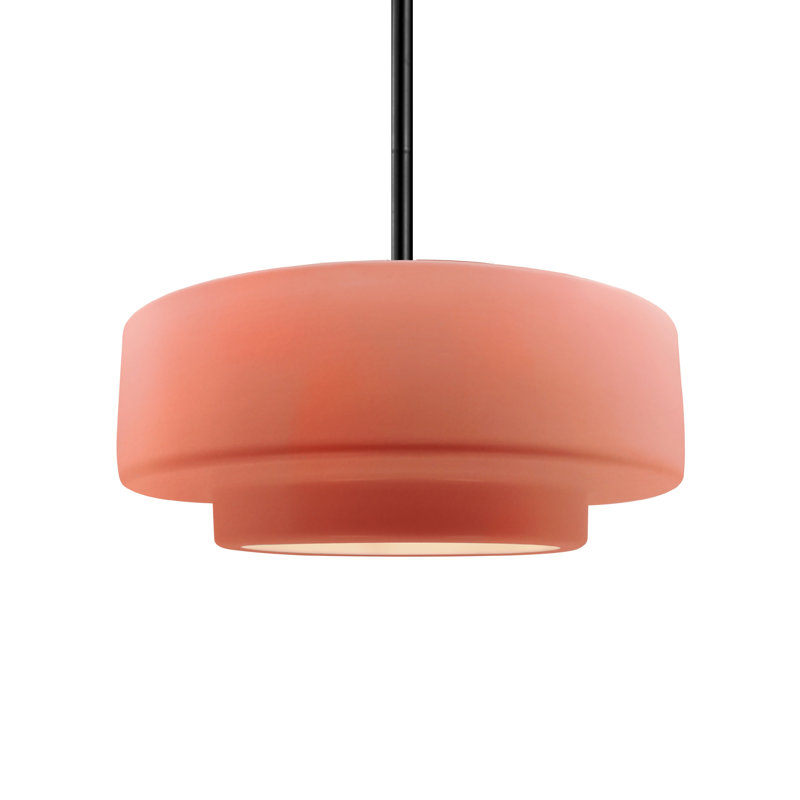 Luminaire suspendu à 1 lumière Meydan, Rosé brillant, H 5,25 po x l 14,5 po x P 14,5 po, Matte Black
