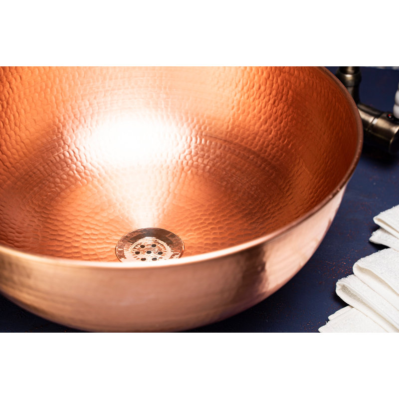 ALFIQ 7.6mm W Single Bowl Copper Kitchen Sink with 1 Faucet Hole