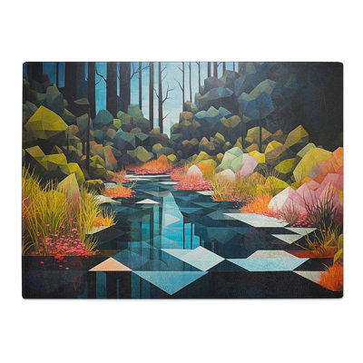 Pond Geometric No.2  Glass Chopping Board