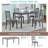 5-Piece Modern Dining Set: Rectangular Wooden Table & 4 Upholstered Chairs-2017578819