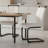 Set of 2 Modern Dining Chairs in Faux Leather with Black C-Shaped Legs-510504860