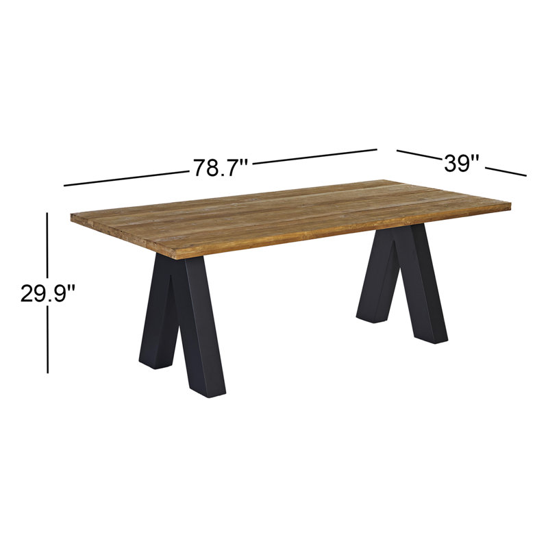 Morrisonville Rectangular Teak Outdoor Dining Table