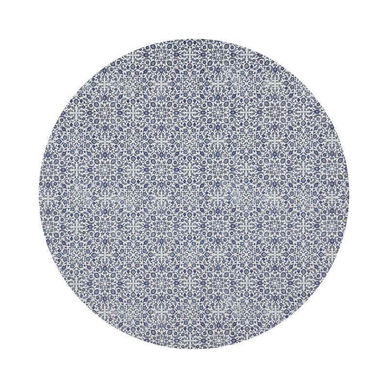 Iznik Gold Purple Vegan Leather Round Coasters, Classic