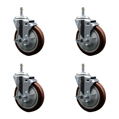 Poly Swivel Grip Ring Stem Caster