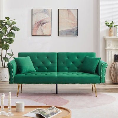 Bhavjal 72.83'' Velvet Sleeper Sofa