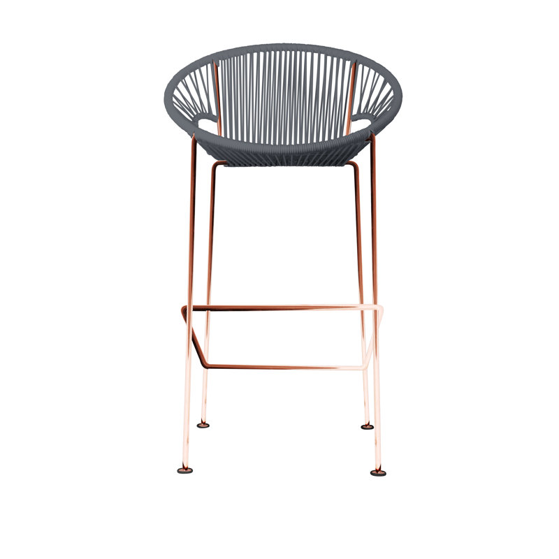 Tabouret à hauteur de comptoir fabriqué à la main Puerto, Cuivre, Gris