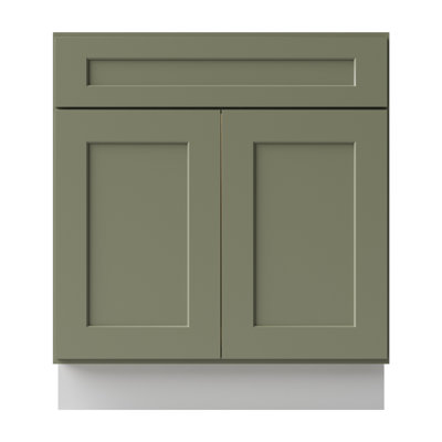 Armoire de cuisine à évier RTA l 30 po x H 34,5 po x P 24 po Sinber | Bois de bouleau vert massif | À fermeture en douceur | Style shaker