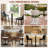 Set of 2 Modern 23.6" Round Dining Tables, Adjustable Height Swivel Base Pedestal Tables for Kitchen, Breakfast Nook-560013813