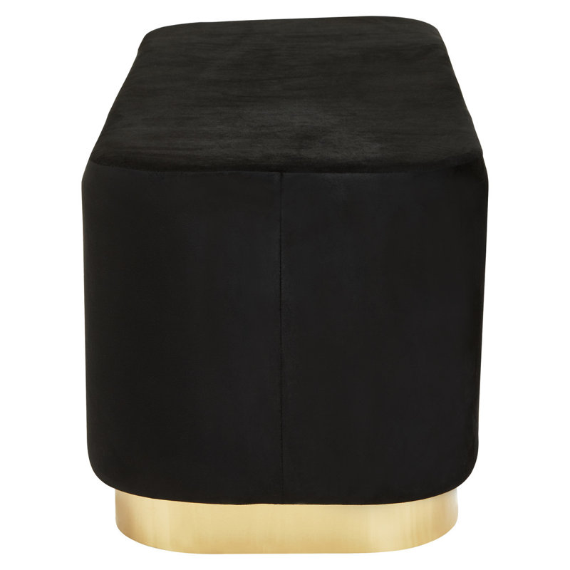 Anaelle Velvet Upholstered Bench, Black
